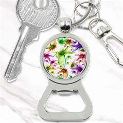 Multicolored Floral Print Pattern Bottle Opener Key Chain