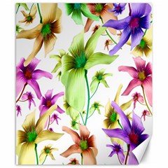 Multicolored Floral Print Pattern Canvas 8  X 10  (unframed) by dflcprints