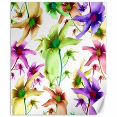 Multicolored Floral Print Pattern Canvas 20  X 24  (unframed)