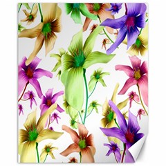 Multicolored Floral Print Pattern Canvas 11  X 14  (unframed) by dflcprints