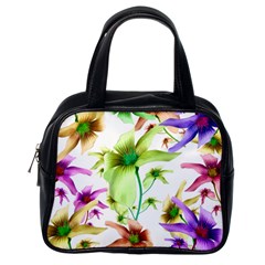 Multicolored Floral Print Pattern Classic Handbag (one Side) by dflcprints