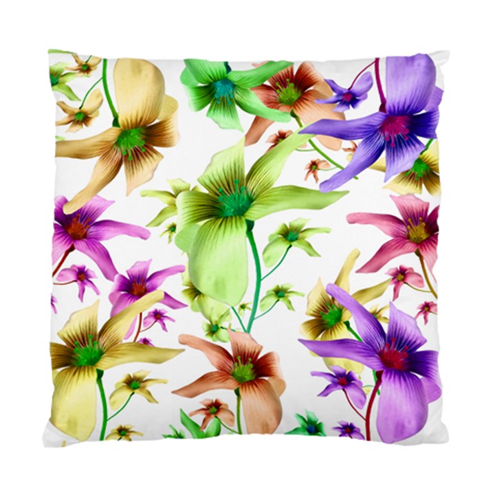 Multicolored Floral Print Pattern Cushion Case (Two Sided) 