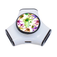 Multicolored Floral Print Pattern 3 Port Usb Hub by dflcprints