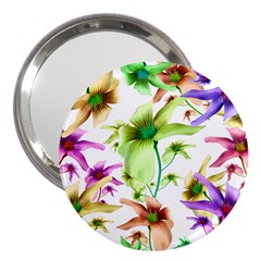 Multicolored Floral Print Pattern 3  Handbag Mirror by dflcprints