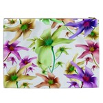 Multicolored Floral Print Pattern Cosmetic Bag (XXL) Back