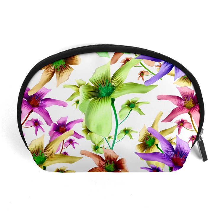 Multicolored Floral Print Pattern Accessory Pouch (Large)