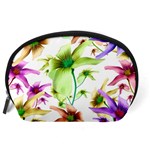 Multicolored Floral Print Pattern Accessory Pouch (Large) Back