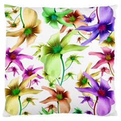 Multicolored Floral Print Pattern Large Flano Cushion Case (two Sides) by dflcprints