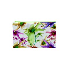 Multicolored Floral Print Pattern Cosmetic Bag (xs) by dflcprints