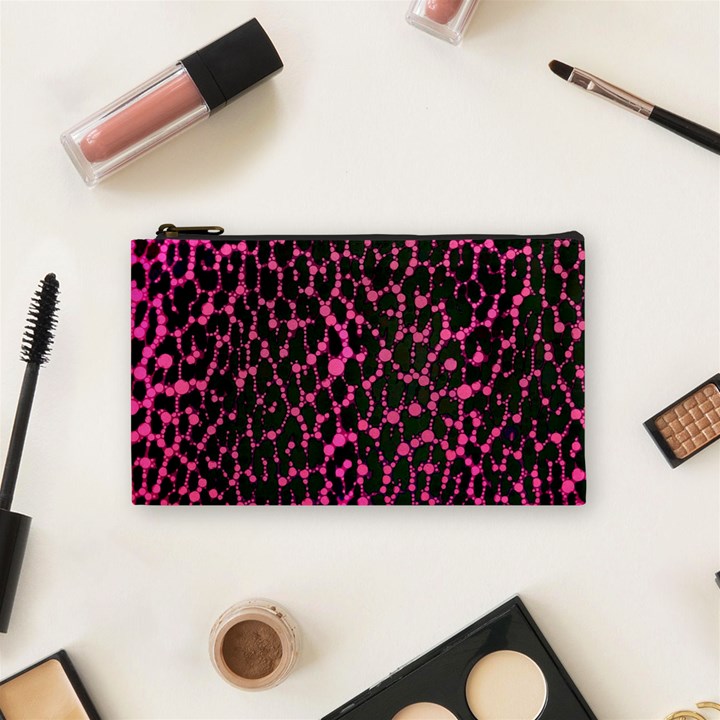 Hot Pink Leopard Print  Cosmetic Bag (Small)