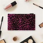 Hot Pink Leopard Print  Cosmetic Bag (Small) Back