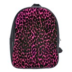 Hot Pink Leopard Print  School Bag (Large) Front