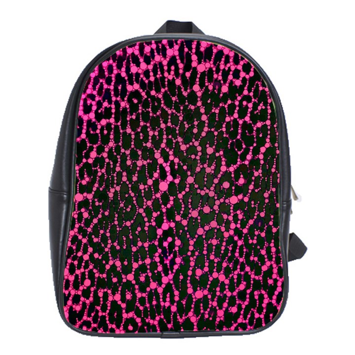 Hot Pink Leopard Print  School Bag (Large)