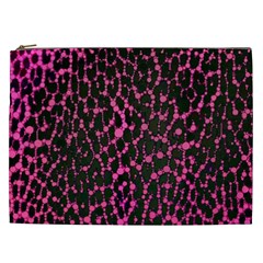 Hot Pink Leopard Print  Cosmetic Bag (xxl) by OCDesignss