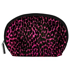 Hot Pink Leopard Print  Accessory Pouch (large)