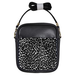 Black&white Leopard Print  Girl s Sling Bag