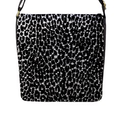 Black&white Leopard Print  Flap Closure Messenger Bag (large) by OCDesignss