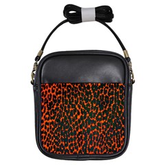 Florescent Leopard Print  Girl s Sling Bag