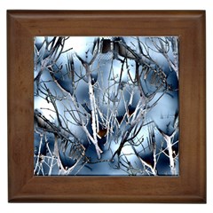 Abstract Of Frozen Bush Framed Ceramic Tile