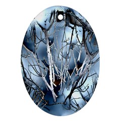 Abstract Of Frozen Bush Oval Ornament