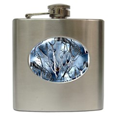 Abstract Of Frozen Bush Hip Flask