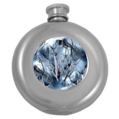 Abstract Of Frozen Bush Hip Flask (round) by canvasngiftshop