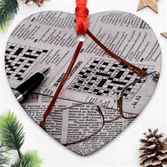 Crossword Genius Heart Ornament by StuffOrSomething