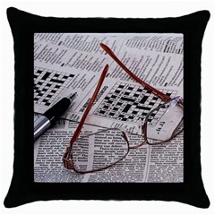 Crossword Genius Black Throw Pillow Case by StuffOrSomething