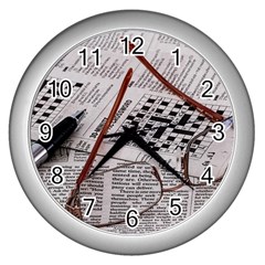 Crossword Genius Wall Clock (silver) by StuffOrSomething