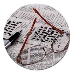 Crossword Genius Magnet 5  (round) by StuffOrSomething