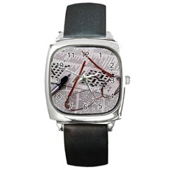 Crossword Genius Square Leather Watch by StuffOrSomething