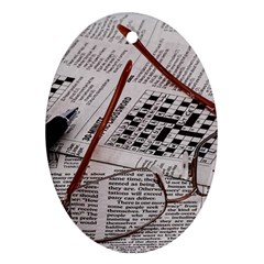 Crossword Genius Oval Ornament (two Sides) by StuffOrSomething