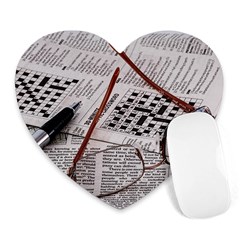 Crossword Genius Mouse Pad (heart) by StuffOrSomething