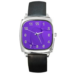 Twisted Purple Pain Signals Square Leather Watch by FunWithFibro