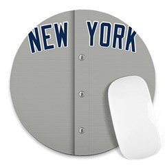 New York Yankees Jersey Case 8  Mouse Pad (round) by blueshirtdesigns