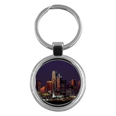 Dallas Skyline At Night Key Chain (round) by StuffOrSomething