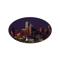 Dallas Skyline At Night Sticker (oval)