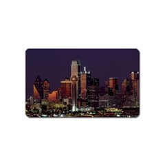 Dallas Skyline At Night Magnet (name Card) by StuffOrSomething