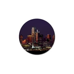 Dallas Skyline At Night Golf Ball Marker 4 Pack