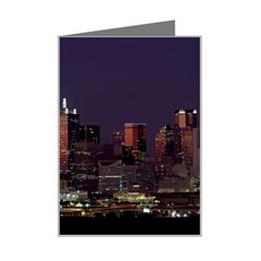 Dallas Skyline At Night Mini Greeting Card