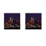 Dallas Skyline At Night Cufflinks (Square) Front(Pair)