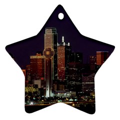 Dallas Skyline At Night Star Ornament (two Sides) by StuffOrSomething