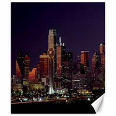 Dallas Skyline At Night Canvas 8  X 10  (unframed)