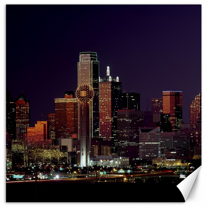 Dallas Skyline At Night Canvas 12  x 12  (Unframed)