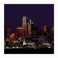 Dallas Skyline At Night Glasses Cloth (medium)