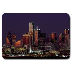 Dallas Skyline At Night Large Door Mat by StuffOrSomething