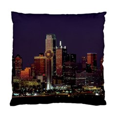 Dallas Skyline At Night Cushion Case (single Sided)  by StuffOrSomething