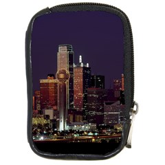 Dallas Skyline At Night Compact Camera Leather Case by StuffOrSomething