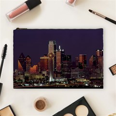 Dallas Skyline At Night Cosmetic Bag (large)