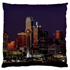 Dallas Skyline At Night Large Cushion Case (single Sided)  by StuffOrSomething